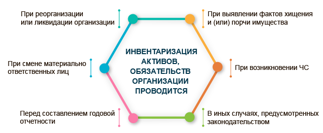 проведение инвентаризации активов и обязательств организации
