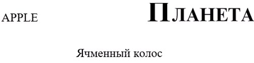 Пример словесного обозначения