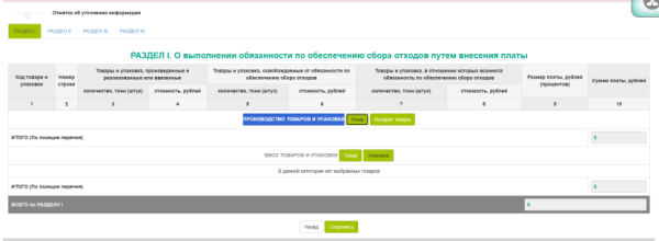 Заполнение отчета по товару, произведенному и реализованному (отгруженному) на территории Беларуси, в отношении которого возникла обязанность в отчетном периоде